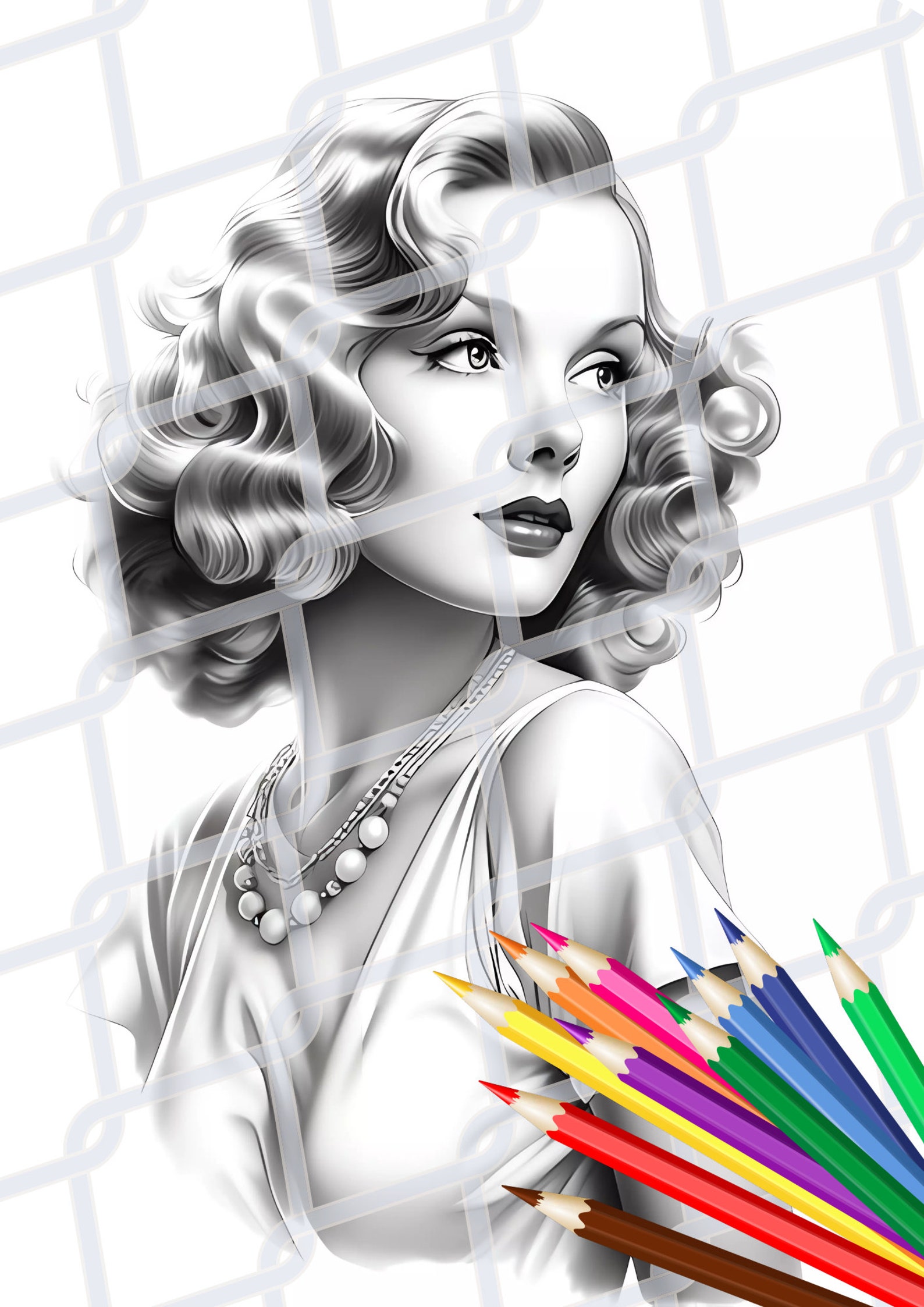 25-women-of-the-retro-era-coloring-book-for-her-grayscale-colouring