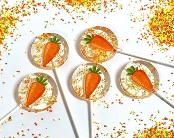 Carrot lollipops handmade sugar-free hard candy