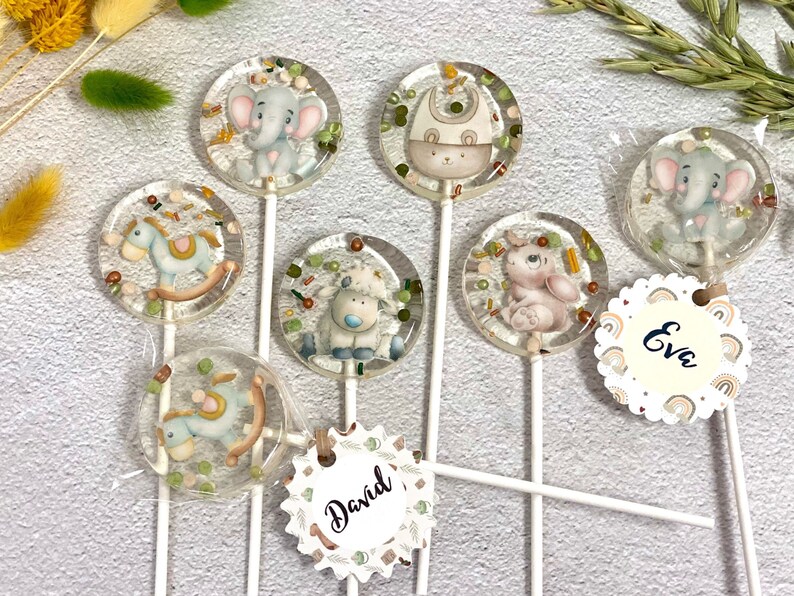 Baby shower lollipops vintage mix handmade hard candy imagem 1