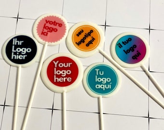 Piruletas con imagen personalizada caramelo duro artesanal sin azúcar