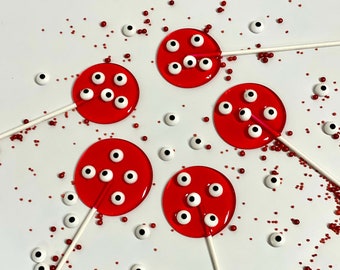 Besprühen Sie rote Augen halloween Lutscher kundenspezifische handgemachte harte candy