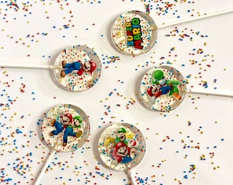 Super Mario Bros Lollipops handgemachte zuckerfreie Bonbons