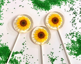 Piruletas de girasol caramelo duro artesanal sin azúcar