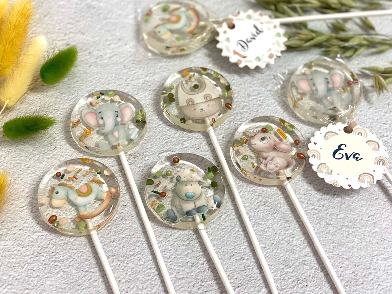 Baby shower lollipops vintage mix handmade hard candy imagem 3