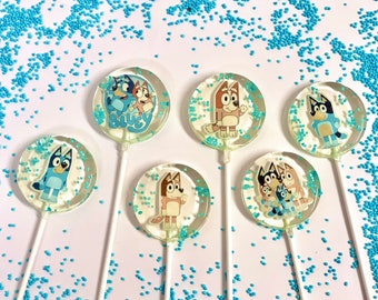 Bluey lollipops handmade sugar-free hard candy