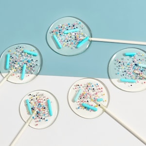 Blauwe hagelslag lolly&#39;s handgemaakte suikervrije snoepjes
