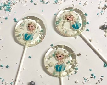 Frozen princess Elsa lollipops handmade sugar-free