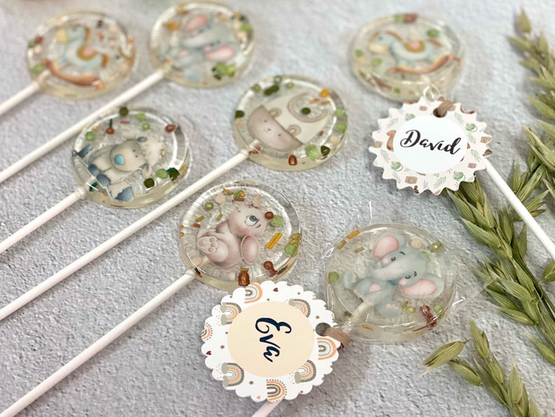 Baby shower lollipops vintage mix handmade hard candy imagem 4