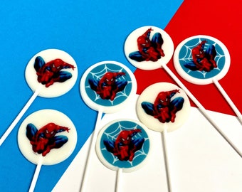 Sucettes Spiderman bonbons durs sans sucre faits à la main