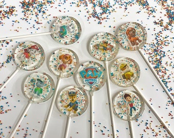 Paw Patrol lollipops handmade sugar-free hard candy