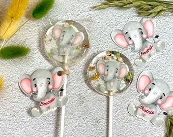 Baby shower sucettes éléphant vintage bonbon dur fait main