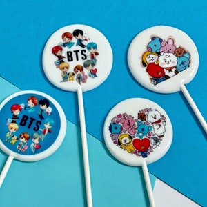 Tiny Tan BTS lollipops handmade sugar-free