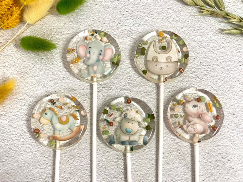 Baby shower lollipops vintage mix handmade hard candy imagem 6