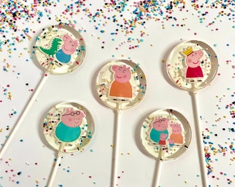 Peppa Pig lollipops handmade sugar-free hard candy