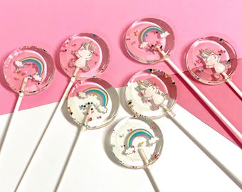 Baby Einhorn und Regenbogen individuelle Lutscher handgemachte Bonbons