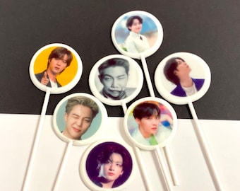 Piruletas de la banda BTS hechas a mano sin azúcar