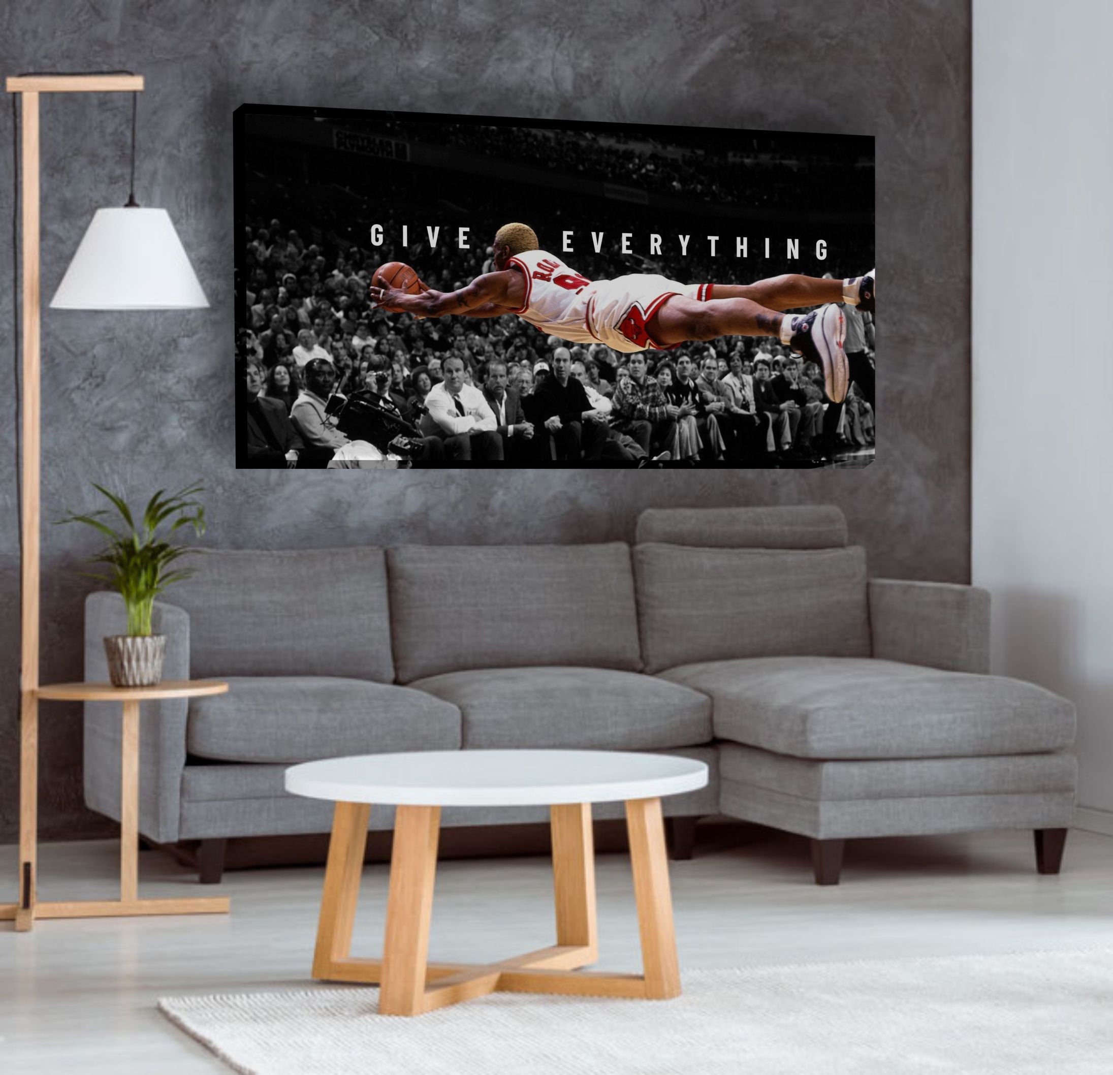 Dennis Rodman Poster Bulls Basketball Player Canvas Wall Art Decor  Paintings Picture for Living Room Homes Decoration 20×30inch(50×75cm)