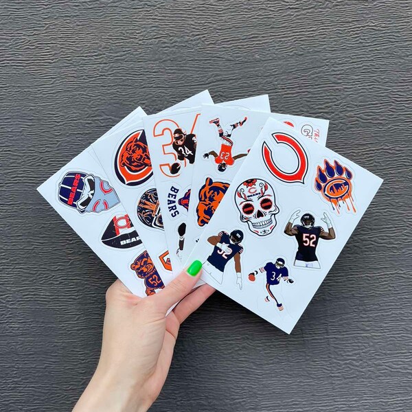Set Of 100 - 2 Inch Chicago Bears Adhesive Stickers - Football Team Logo