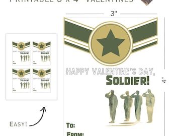 Feliz Dia dos Namorados para Soldados | Cartões de Dia dos Namorados para Militares | Dia dos Namorados para Soldados | Corações Verdes | Cartão de Dia dos Namorados para Imprimir