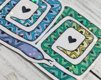 Holographic Snake Sticker, Cute Waterproof Decal