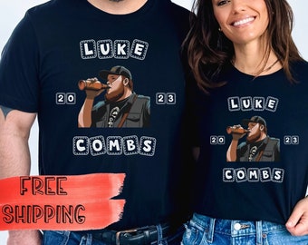 Vintage Country Western Concert Luke Combs Music Tour Merch T Shirt for Party Rodeo Festival Cowboy Cowgirl Nashville American Gift Fan Tee