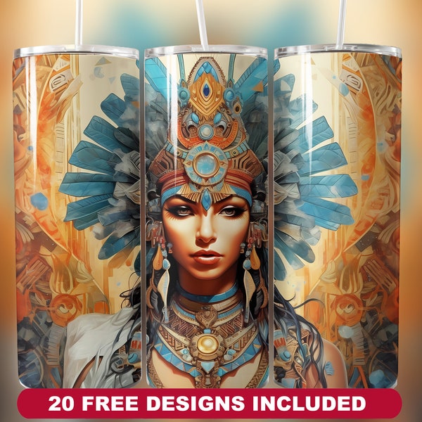 10x Egypt Seamless Tumbler Wrap Designs - 20oz Pyramid Pharao Sublimation Tumbler Wrap - Straight & Tapered PNG - Seamless Skinny Tumbler