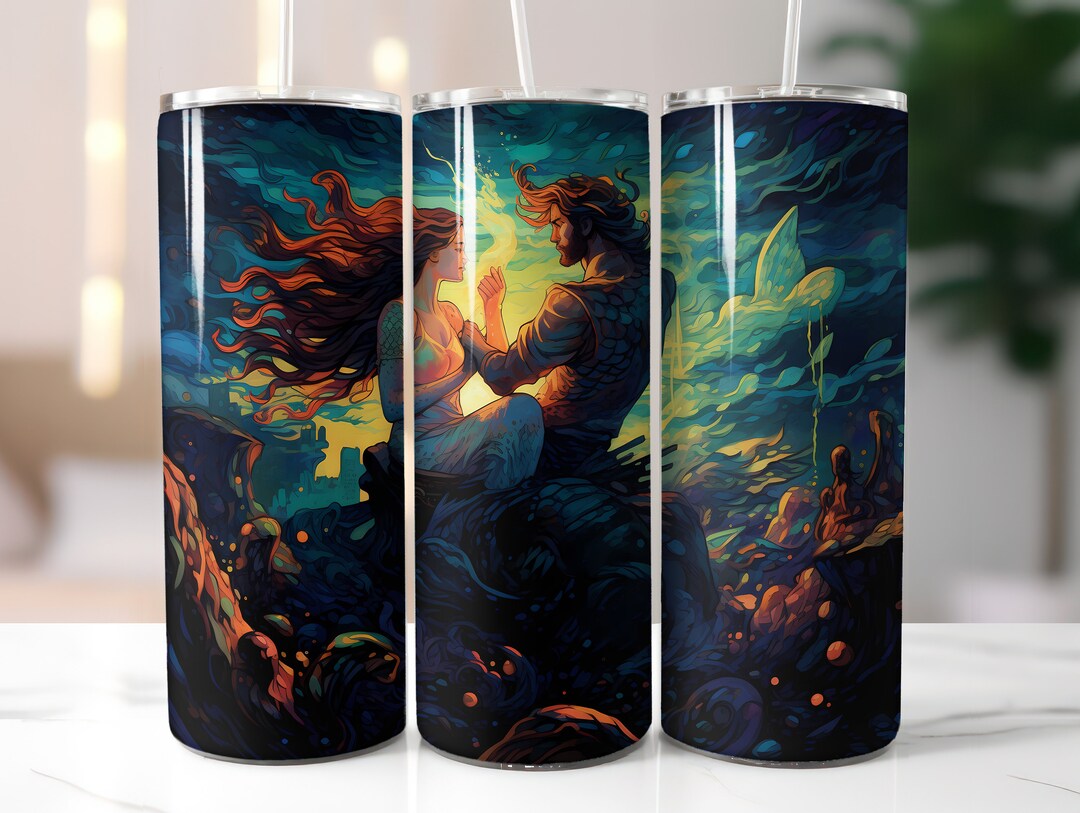 Mermaid Tumbler Wrap Design Mermaid 20 Oz Sublimation Tumbler Wraps ...