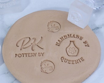 Custom Cookie Stamp: Personalized Clay Signature Stamp, Gift for Pottery Makers