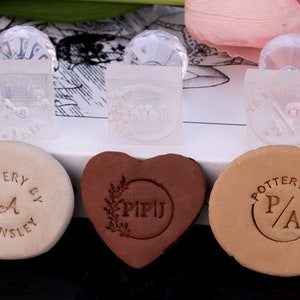 Timbro in argilla personalizzato, timbro con firma in ceramica, regalo per ceramisti, timbro in ceramica personalizzato, timbro per sapone, timbro in ceramica personalizzato