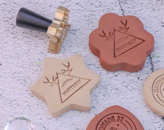 Sello de arcilla con inicial personalizado, sellos de cerámica personalizados, sello de latón personalizado para arcilla