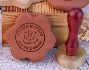 Custom Brass Pottery Stamp, Personalized Clay Imprint, Mother's Day Gift