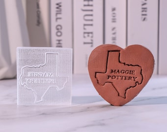 Custom Map Logo Ceramic Stamp, Custom Pottery Stamp, Custom Soap Stamp, Clay Signature, Custom Acrylic Stamp for Clay, Business Logo Stamp