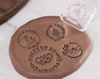 Custom Ceramic Stamp: Personalized Pottery Clay Stamp