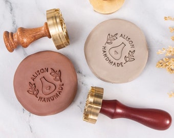 Custom Brass Name Pottery Stamp: Personalized Clay Ceramic Tool