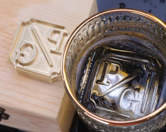 Custom Ice Cube Stamp: Personalized Brass Monogram for Business