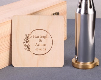 Wedding Branding Iron with Date & Initials: Rustic Electric Brand