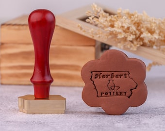 Custom Brass Pottery Stamp: Clay Signature Embossing Tool, Personalized Ceramic Stamp