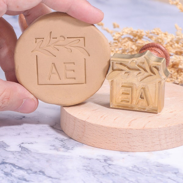 Custom Clay stamp for Pottery, Initial Ceramic Stamp, Custom Soap Stamp in Brass, Brass Stamp For Clay, Ceramic Signature Stamp for Wife