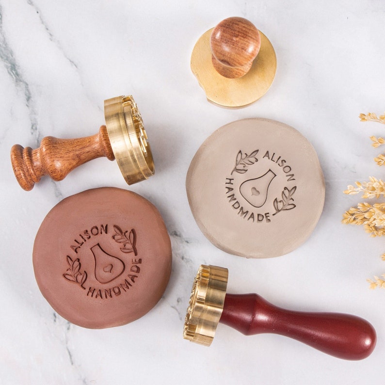 Brass pottery stamp, a gift for potters