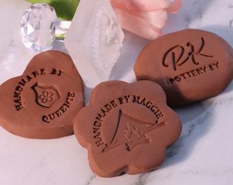 Custom Acrylic Pottery Stamp: Personalized Polymer Clay & Soap Stamp
