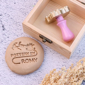 Ceramic Signature Stamp Logo, Custom Pottery Stamp, Custom Initial Clay Stamp, Brass Stamp for Clay, Gifts for Pottery Makers