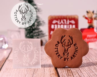 Custom Christmas Acrylic Stamp, Custom Acrylic Stamp For Pottery/ Soap, Acrylic Logo Stamp, Gift for Pottery Makers, Christmas Gift