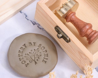 Custom Brass Pottery Stamp: Personalized Clay Ceramics Tool