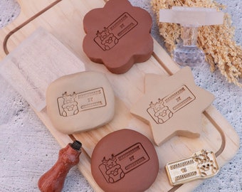 Custom Brass Pottery Stamp: Personalized Letter Clay Stamper Tool