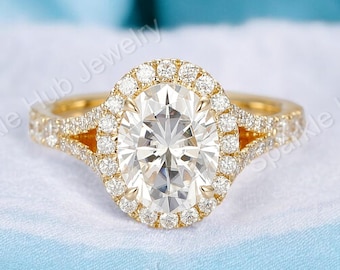 1.8CT Oval Cut Moissanite Vintage Halo Engagement Thin Band Ring,Gold Design Oval Ring, Delicate & 4Prong Pave Dainty  Gift For Her Ring