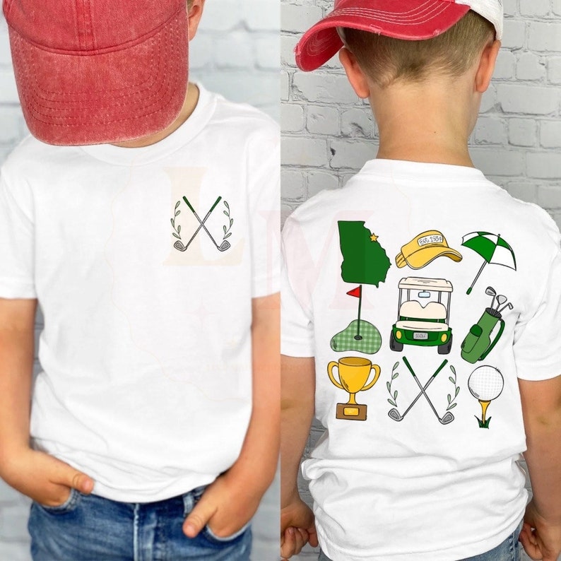 Boys Masters Golf Graphic Tee, Golfing Graphic Tee for April Golf Tournament, Boys Graphic Tee for Golfing, Golfing Masters Graphic Tee Kids image 1