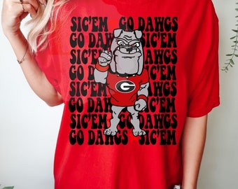 Sic Em Dawgs Graphic Tee for Georgia, Georgia Bulldogs Tee, Graphic Tee Athens Georgia, Go Dawgs Sic Em UGA, Graphic Tee for Bulldogs, Dawgs