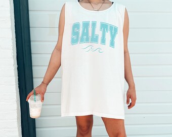 Salty Beach Comfort Colors Tank Top, Comfort Colors Tank Top, Beach Life Graphic Tank Top, Beach Cover Up Tank Top, Summer Tank Top Comfort