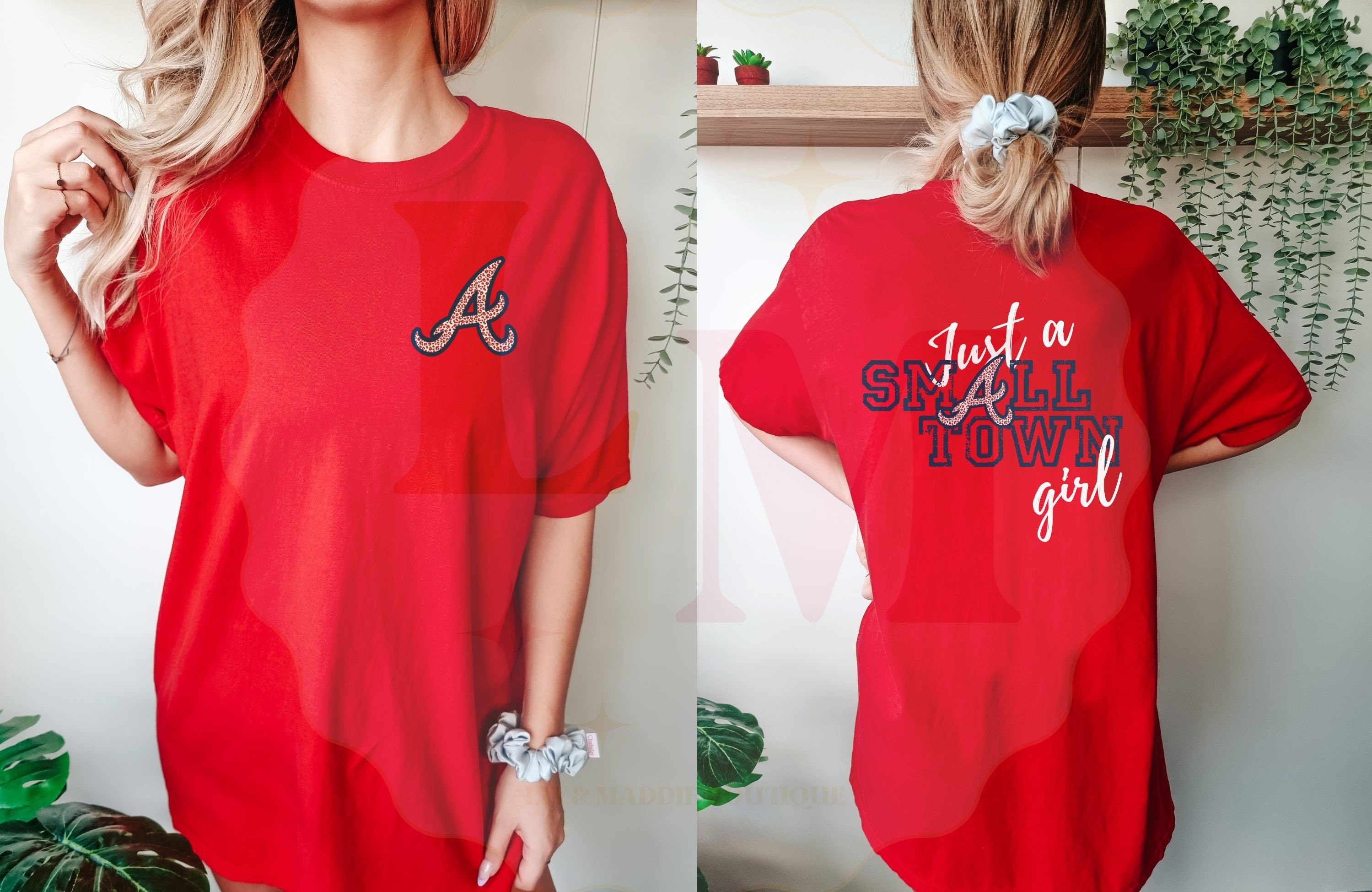 Atlanta Braves Chipper Jones T-Shirt Mens Medium Red Vintage Short Sleeve  MLB