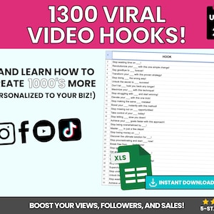 1300 Ganchos de Vídeo Irreprimíveis para TikTok, Reels e YouTube Shorts (Download Instantâneo)